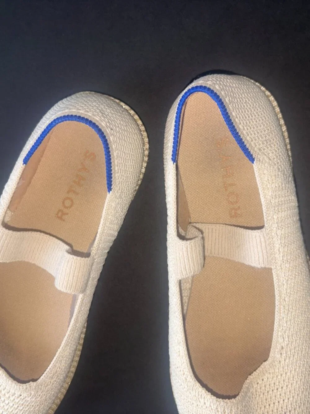 Kids' Rothy's The Mini Mary Jane in Opial-Raffia Knit Beige - size 3 - Washable!